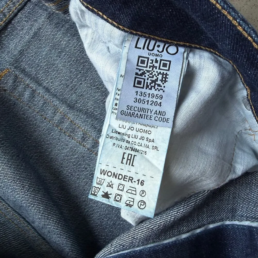 Liu Jo Straight Leg Medium Wash Classic Selvedge Jeans Size 38x33 Made in Italy